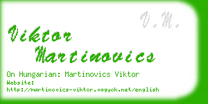 viktor martinovics business card